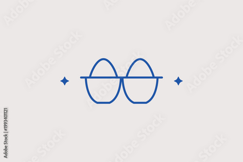 Pair of fresh chicken eggs representing poultry farming and breakfast ingredients. Natural Vector Illustration for poultry farm branding and organic egg production labels.