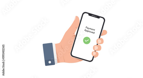Smartphone Hand Showing Payment Approval Screen for Digital Transactions