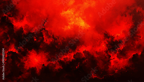 Dark dramatic deep red space nebula watercolor galaxy cosmos glowing abstract texture background vector illustration.