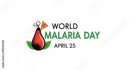 World Malaria Day, Malaria awareness, health campaign, vector icon, April 25