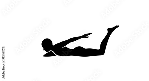 Woman Doing Yoga Pose on Floor.