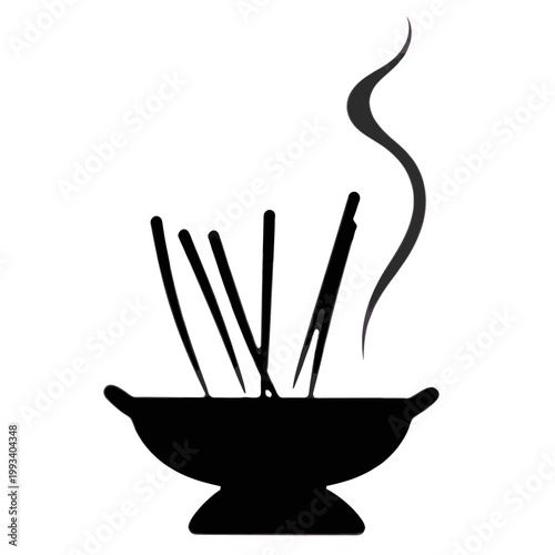 Bowl of steaming noodles with chopsticks for Vesak Day  