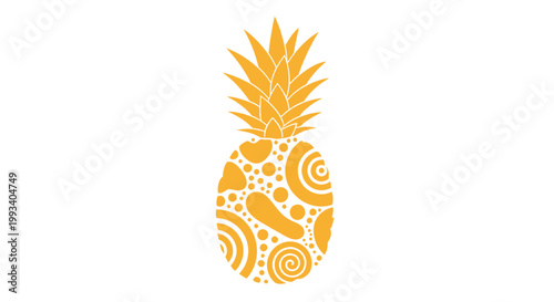 Illustration of a stylized pineapple fruit.