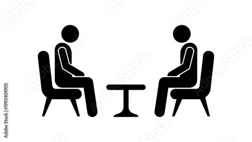 Business Meeting Discussion Icon Vector