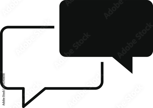 Set of chat and talk icon. Speech bubble and messaging symbols. Help desk and communication design. Online conversation and talk sign. Modern web policy signs