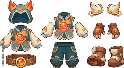 Fantasy armor pieces for character design 1.