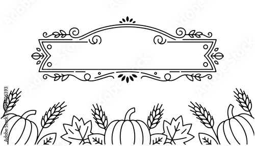 Elegant autumn pumpkin banner frame vector, decorative harvest border design.
Vintage fall pumpkin frame banner vector, ornamental autumn border illustration