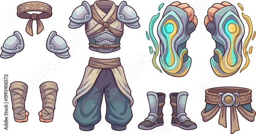 Fantasy character armor and accessories.