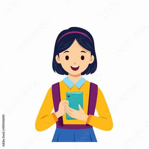 Young Girl Holding a Smartphone