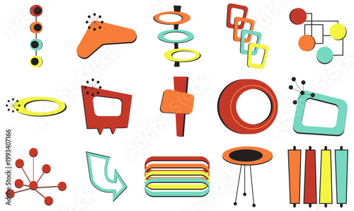 Mid-century modern retro shapes