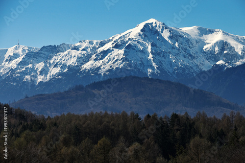 Mountain landscape. Carpathian Mountains in Romania.