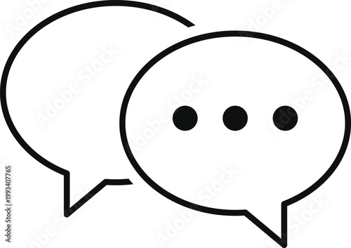 Set of chat and talk icon. Speech bubble and messaging symbols. Help desk and communication design. Online conversation and talk sign. Modern web policy signs
