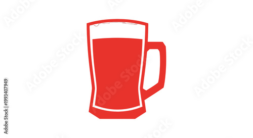 Red Beer Mug Illustration.