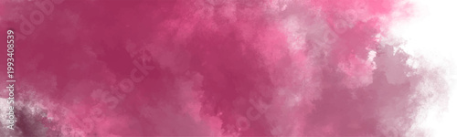Bright Pink Watercolor Cloud Texture with Soft Blended Edges on White Background for Creative Use abstract
