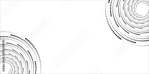 Vector dotted speed lines in vortex form. Geometric art. Segmented circle. Arc lines. Trendy design element for frame, round logo, sign, symbol, web, prints, posters, template, pattern, backdrop