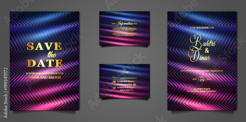 luxury elegant wedding invitation card design set