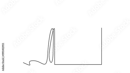 Animated self drawing of continuous line draw of   empty loose-leaf calendar.  Full length one line animation. 4K