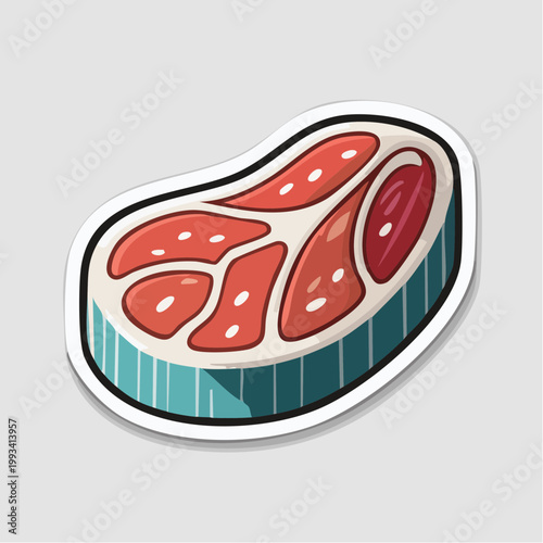 Stylized illustration of a raw steak