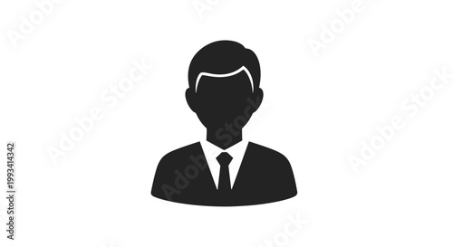 Businessman Silhouette Icon Illustration Portrait.