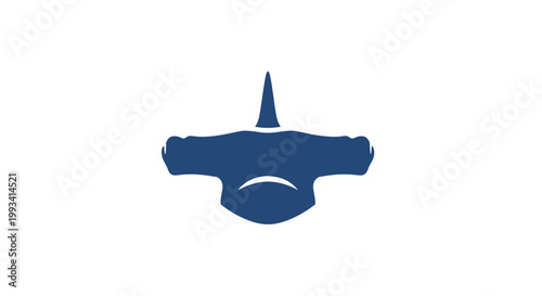 Blue Shark Icon Simple Design Element.