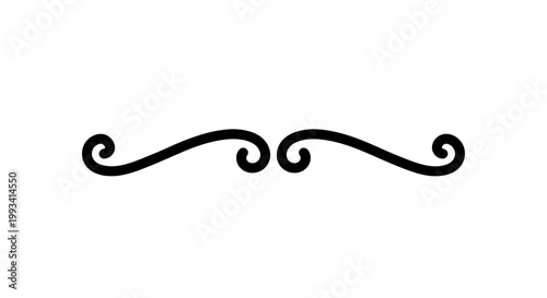 Black Decorative Swirl Design Element.