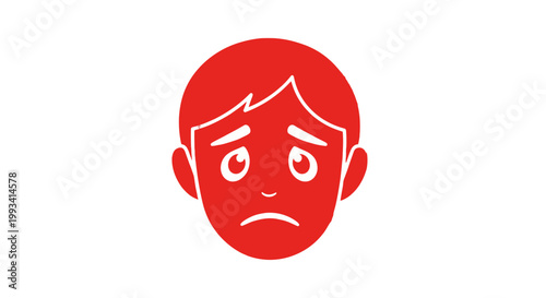 Illustration of a Sad Cartoon Face.