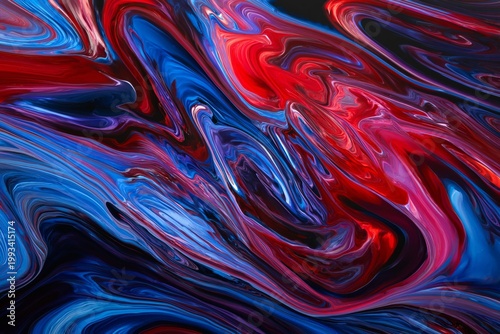 Rich Colors Blend in Swirling Patterns on a Smooth Surface During the Creatio...