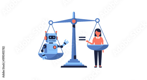 Robotics and Human Balance Concept Illustration