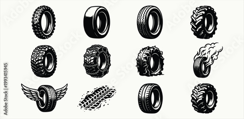 Tire collection for automotive service and motor vehicle branding