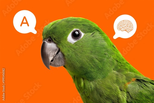 Colorful Parrot Speaking With Its Owner in Bright Space During Afternoon