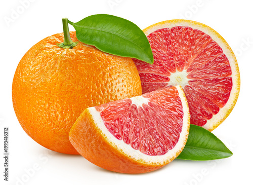 Organic orange isolated on white background