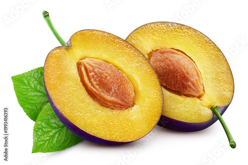 Plum isolated on white background