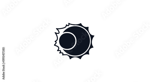 Black Virus Icon with White Outline.