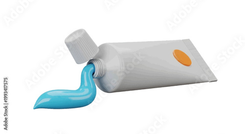 Vector illustration of squeezed tube of blue toothpaste on a transparent background