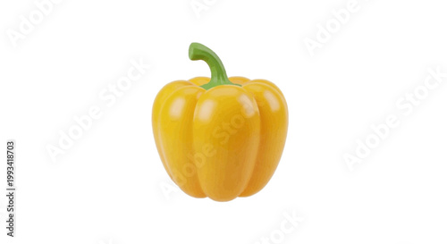 Vector illustration of fresh yellow bell pepper on a transparent background