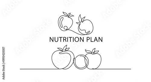 Healthy Nutrition Plan concept with apples and text