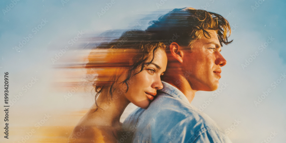 Fototapeta premium Artistic Expression of Love and Fleeting Memories | Cinematic Motion Blur Portrait