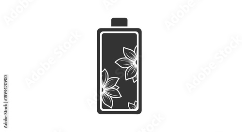 Black Vape Device with Floral Design.