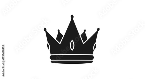 Black Crown Icon Royal Symbol.