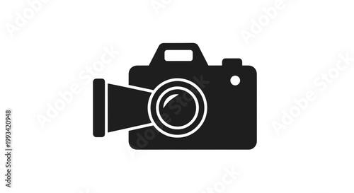 Black Camera Icon Graphic Illustration.