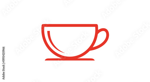 Red Outline of a Tea Cup.