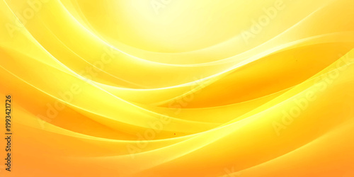 Abstract vector illustration featuring a bright orange and yellow gradient background with golden waves and curved lines that create a motion of energy and light texture for a modern art wallpaper