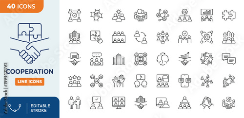 Obraz na płótnie Cooperation icon set
