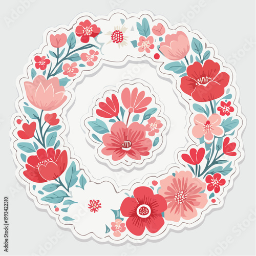 Floral Wreath and Bouquet Illustration
