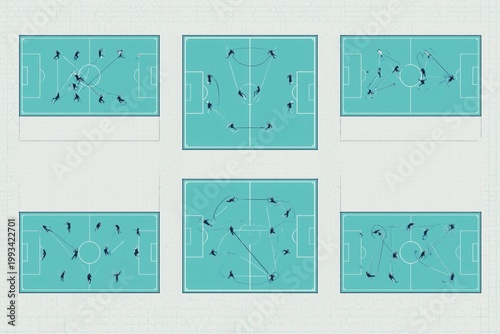 Players Move Across Six Soccer Fields in a Dynamic Game Scenario With Various...