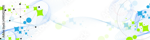 Abstract technological background with various elements abstract green background with flowers