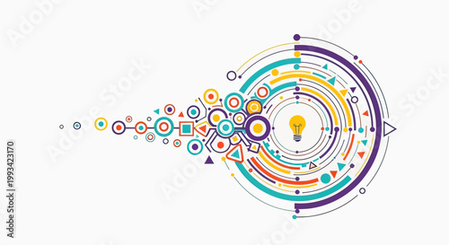 Colorful Light Bulb Idea Concept.