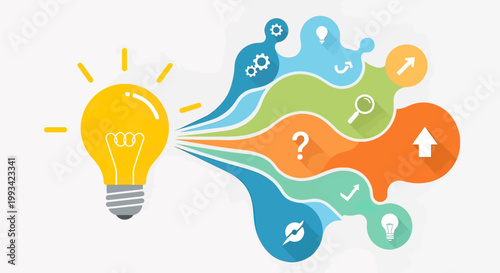 Innovation light bulb idea concept.