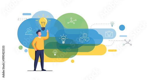 Man holding lightbulb in hand standing.