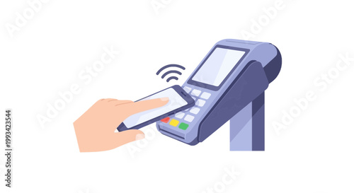 Contactless Payment Terminal with Card Reader and Hand